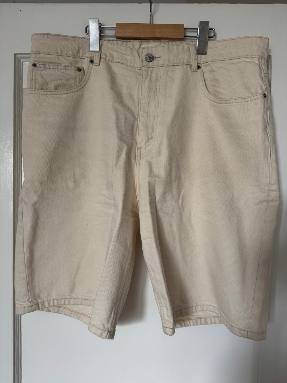 Mango Men's Cream Denim Shorts